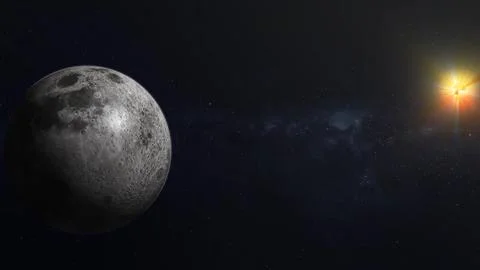 Sun moon planet on space Fotos Stock