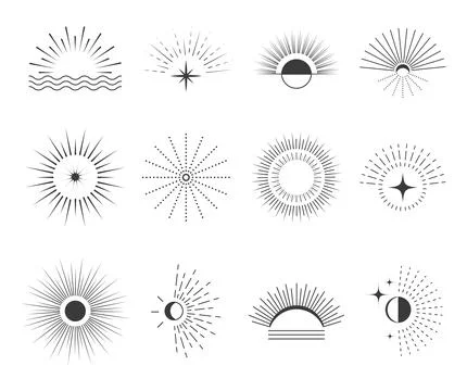 Sun, moon, star vector collection. Stock Illustration