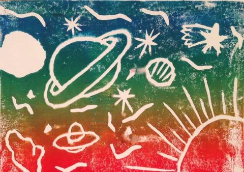Sun moon stars Stock Illustration
