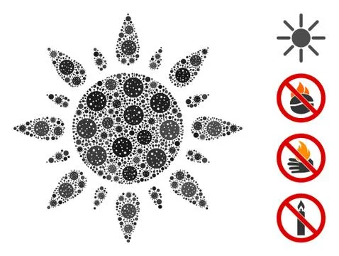 Sun Mosaic of CoronaVirus Elements Stock Illustration