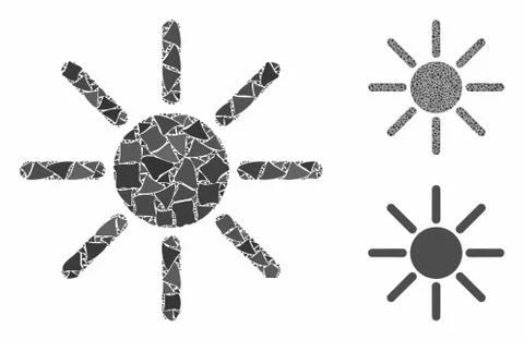 Sun Mosaic Icon of Raggy Elements 스톡 일러스트