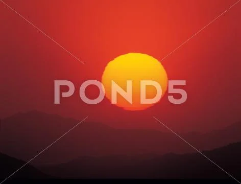 Sun on mountain Stock Photos