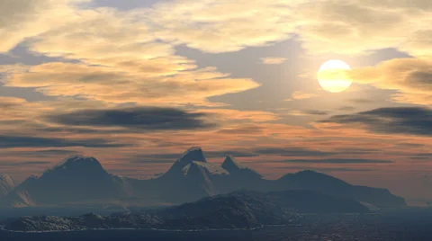 Sun in the mountains Stock Footage 37342495