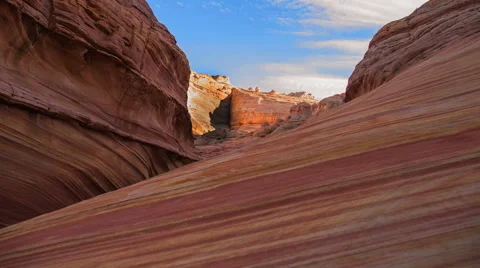 Sun Moves Over Sandstone Wave Formation Arizona Stock Footage 44268142