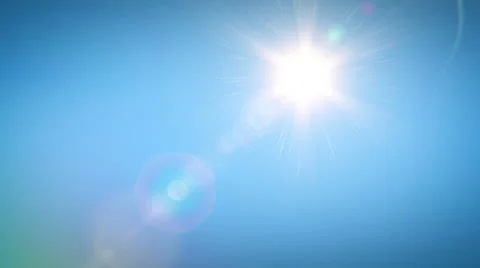 Sun moving across the clear blue sky. HD 1080. Stock Footage