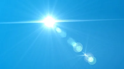 Sun moving across the clear blue sky. UHD 4K. Stockbeeldmateriaal 99868329
