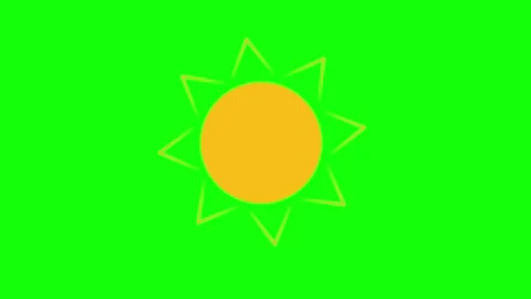 Sun Moving on Green Screen Chroma Key Background Vidéo 341328907