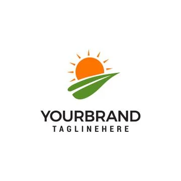 Sun nature Logo Template design Stock Illustration
