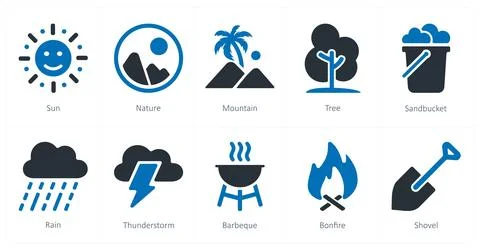 Sun, nature, mountain Stock Illustration