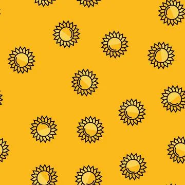 Sun nature summer sunlight vector seamless pattern イラスト素材