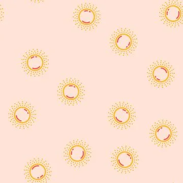 Sun nature summer sunlight vector seamless pattern イラスト素材