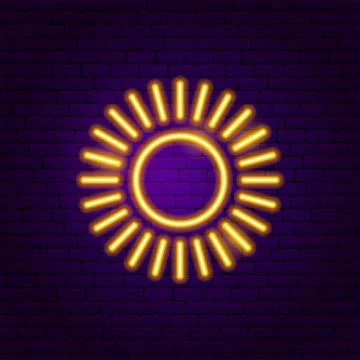Sun Neon Label Stock Illustration