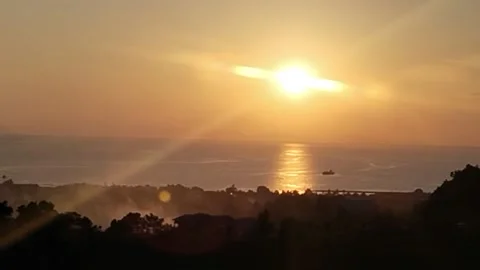 The sun at noon seems like it's got a circular lizard that looks like Jupiter Stock Footage 237921866