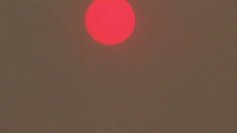 Sun obstructed by smoke Stock Footage 78554327