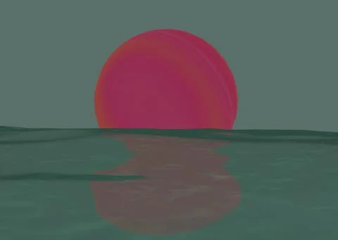 Sun in ocean Stock Illustration