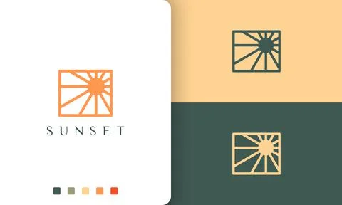 Sun or energy logo in simple and modern style Illustrazione stock