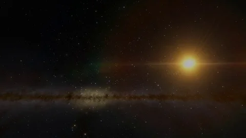 The Sun or other Star Pan with Milky Way Stock Footage 84960932