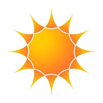 Sun or Sunshine as vector on white isolated background. Stock Illustration