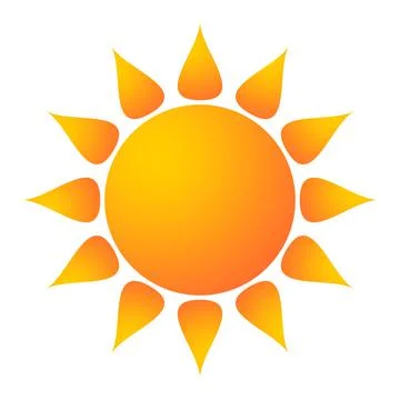 Sun or Sunshine as vector on white isolated background. Stock Illustration