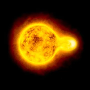 Sun in outer space. Illustrazione stock