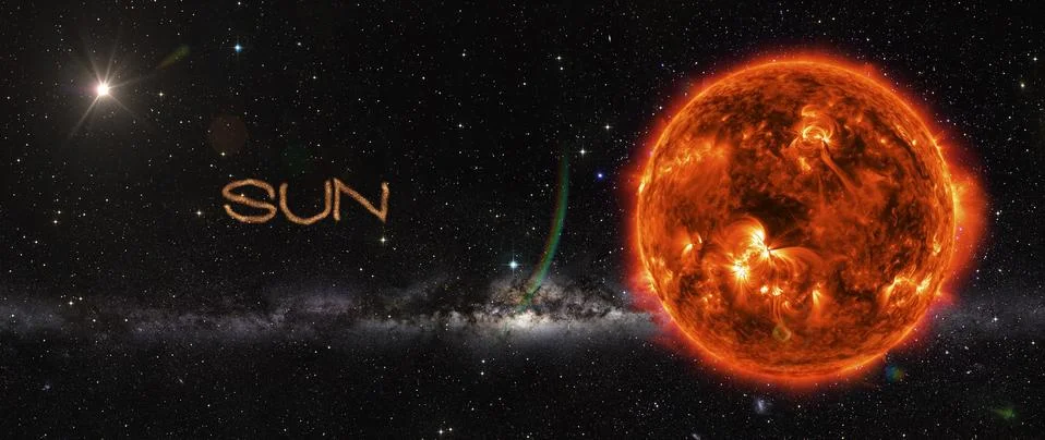 Sun in outer space. Stock Illustration