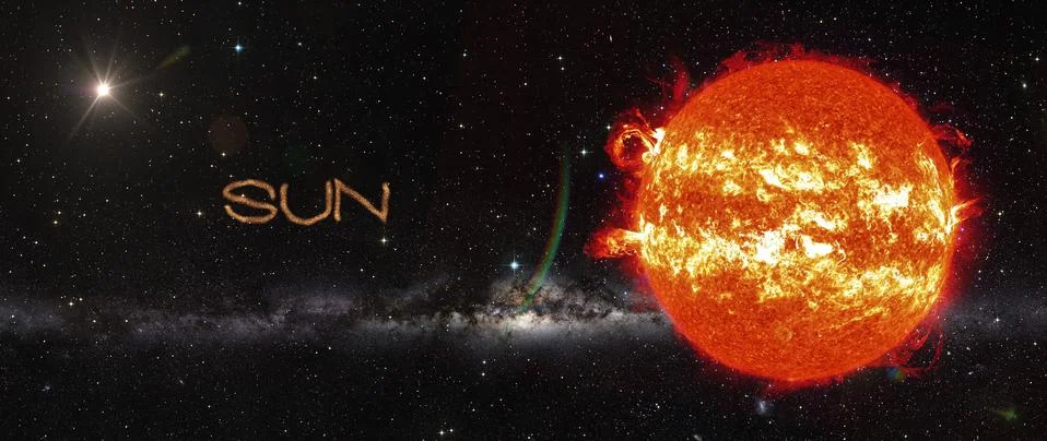 Sun in outer space. Illustrazione stock