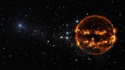 Sun in outer space. Stock Illustration