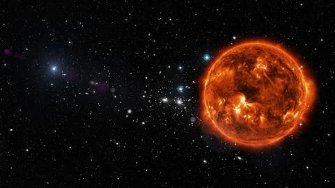 Sun in outer space. Stock Illustration