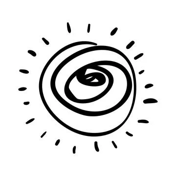 Sun Outline Sign Illustrazione stock