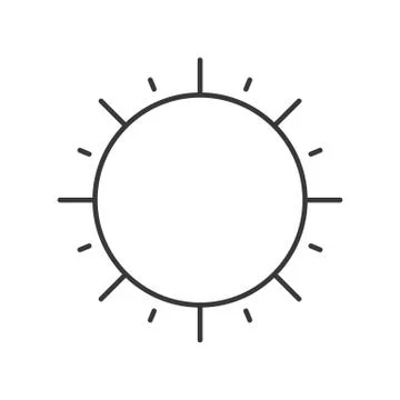 Sun outline vector icon on white background Stock Illustration