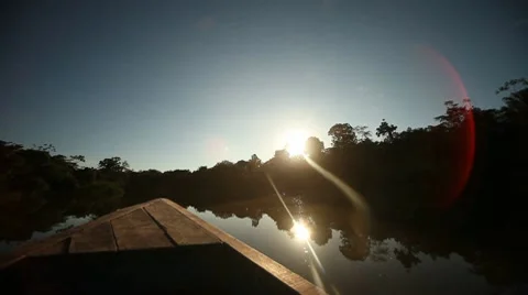 Sun Over Amazon River Stock Footage 10768034