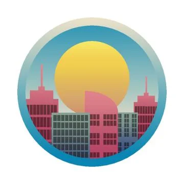 Sun Over Apartment Building Ilustración de archivo