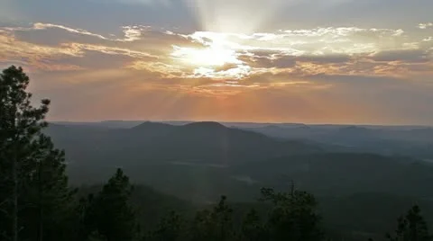 Sun over the Black Hills Video stock 11810428