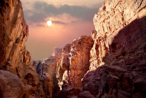 Sun over the canyon Foto stock