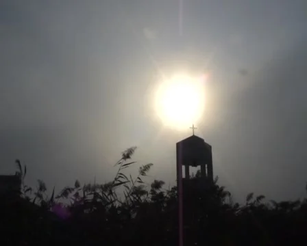 The sun over the church Video stock 1011834
