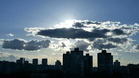 The sun over the city 스톡 동영상 117338097