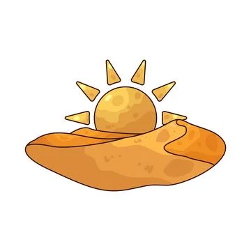 Sun over desert illustration Illustrazione stock