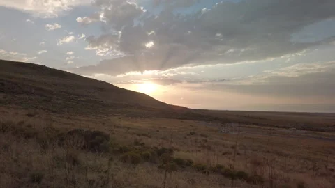 Sun over Feild UHD Stock Footage 176027253