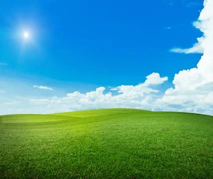 Sun over hills Foto stock