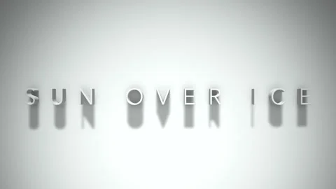 Sun over ice 3D title animation white text on a white background Stock Footage 298374958