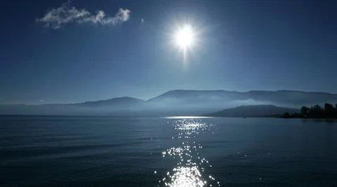 Sun over Lake Ohrid Stock Photos