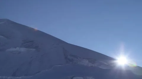 Sun over mountain timelapse Stock Footage 45645710