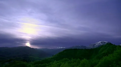 Sun over the mountains Stock Footage 710618