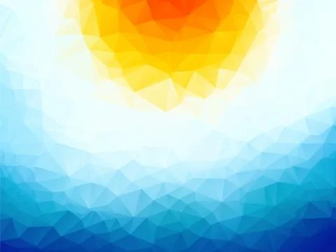 Sun over the ocean triangular background 스톡 일러스트