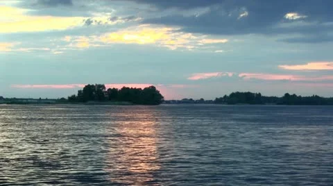 The sun over the river Stock Footage 11029918