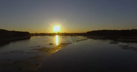 Sun over the river before sunset Stock Footage 265859856