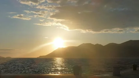 Sun Over The Sea Timelaps Video stock 54897704