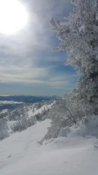Sun over Slide Mountain Stock Photos