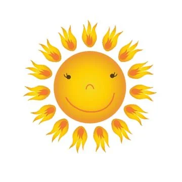 Sun over white - vector illustration Stock Illustration