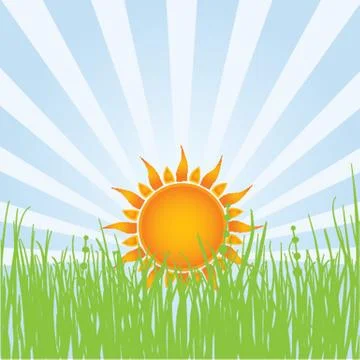 Sun over white - vector illustration Stock-Illustration